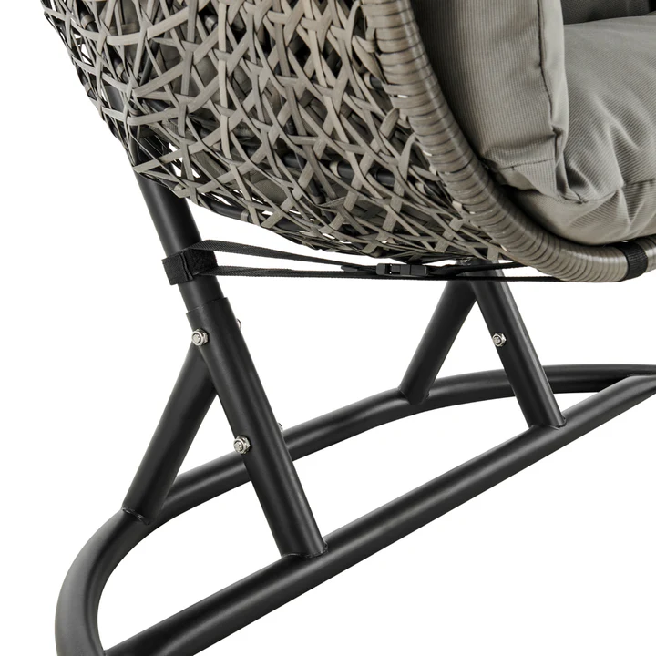 Double Egg Chair and Single Egg Chair with Stand, Luxury Wicker Rattan Patio Basket Swing Egg Chair