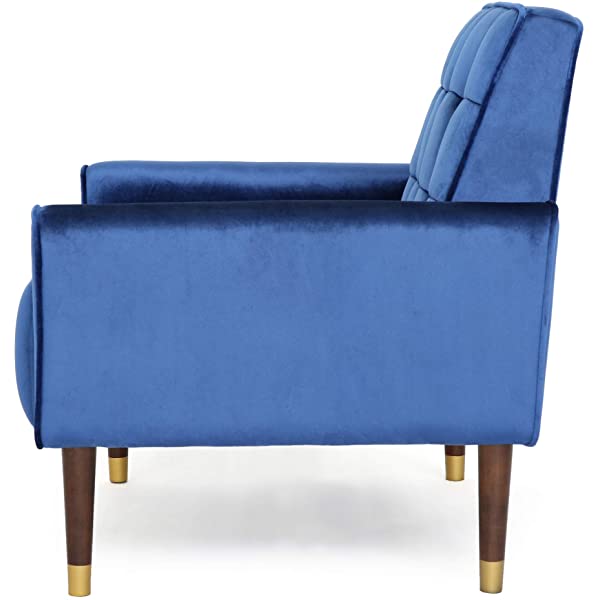 Christopher Knight Home Betsy Velvet Armchair, Modern Glam, Button-Tufted, Waffle Stitching, Raisin