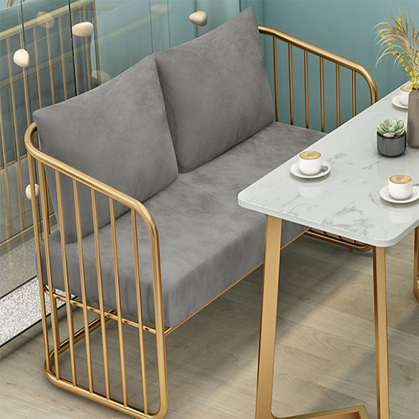 Nordic light luxury style table and chair combination double wrought iron deck sofa