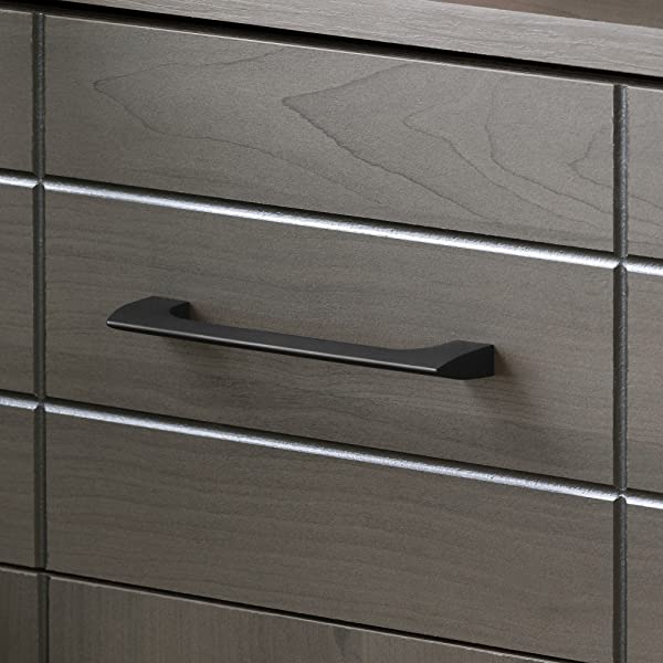 South Shore Bar Cabinet with Bottle and Glass Storage, Black Oak Black Oak Bar Cabinet