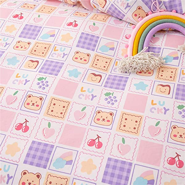 New Cartoon Animals Elephant Print Duvet Cover Sets for Kids 100% Cotton Reversible Soft 3 Pieces Kids Bedding Duvet Cover Pillowcases Kawaii Cloud Bedding Sets, Queen/Full Full/Queen (1 Duvet Cover + 2 Pillowcases) Multi A00 Elephant Bunny Balloon