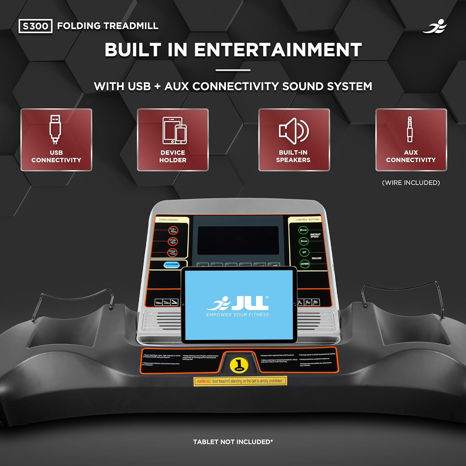 JLL S300 Digital Folding Treadmill, 2024 New Generation Digital Control 4.5HP Motor, 20 Incline Levels, 0.3km/h - 16km/h, 15 Professional Programs