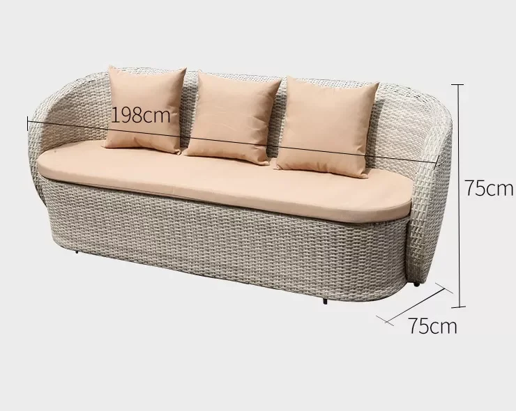 Terrace balcony single and double leisure living room combination outdoor rattan chair coffee table