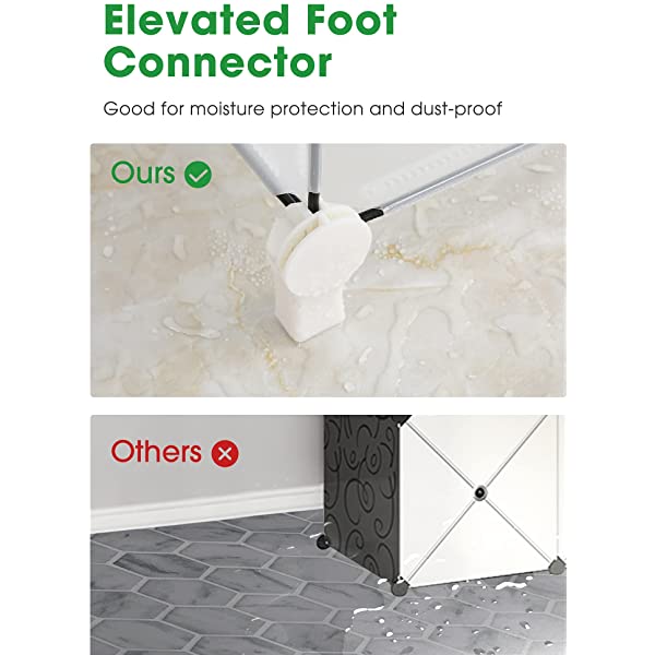 Puroma Cube Storage Organizer 6-Cube Closet Storage Shelves with Wooden Mallet DIY Closet Cabinet Bookshelf Plastic Square Organizer Shelving for Home, Office, Bedroom - Black Black Medium