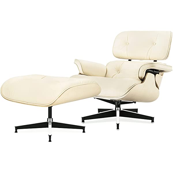 Mid Century Lounge Chair and Ottoman, Modern Chair Classic Design, Top Grain Leather Palisander Wood, Heavy Duty Base Support for Living Room, Study, Lounge, Office (Nomal, Style1-1) Nomal Style1-1