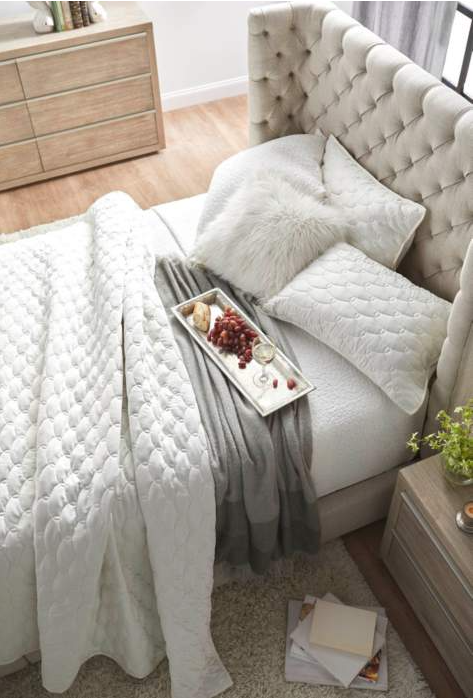 Barclay Bisque French Linen Platform Bed