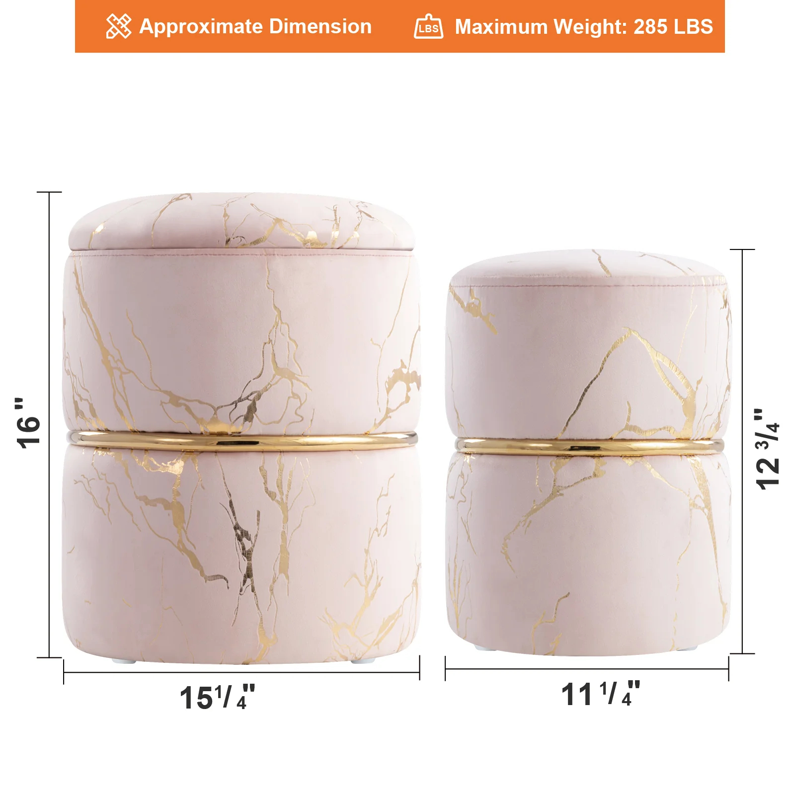 【Furniture】Lilly-Eve Upholstered Storage Ottoman