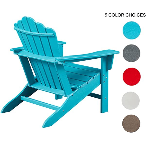 Ehomeline Classic Outdoor Adirondack Chairs with Connecting Plate Set of 3 for Garden Porch Patio Deck Backyard, Weather Resistant Accent Furniture, Blue