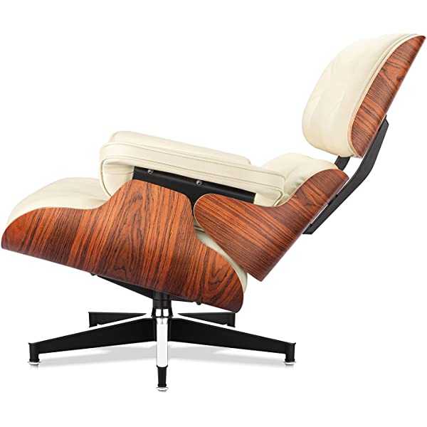 Mid Century Lounge Chair and Ottoman, Modern Chair Classic Design, Top Grain Leather Palisander Wood, Heavy Duty Base Support for Living Room, Study, Lounge, Office (Nomal, Style1-1) Nomal Style1-1