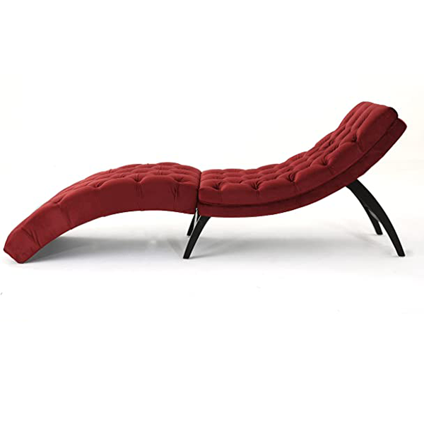 Christopher Knight Home Garrett Velvet Lounger, Garnet/Dark Brown