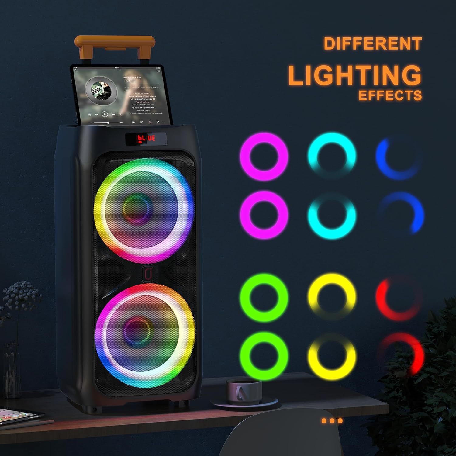 JYX Karaoke Machine with 2 Wireless Microphones for Adults, 8