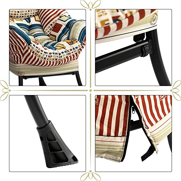 AbocoFur Modern Large Cotton Fabric Lazy Chair，Accent Contemporary Lounge Chair, Single Steel Frame Leisure Sofa Chair with Armrests and A Side Pocket, Beige