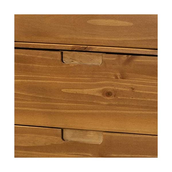 Walker Edison Mid Century Modern Grooved Handle Wood Dresser Bedroom Storage Drawer Organizer Closet Hallway, 6 Drawer, Caramel Caramel 1 pack 6 Drawer