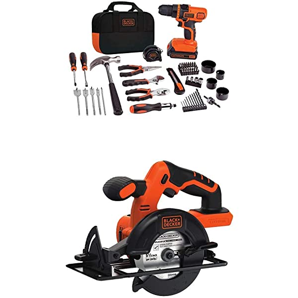BLACK+DECKER 20V Max Drill & Home Tool Kit, 68 Piece (LDX120PK) 20V Home Tool Kit