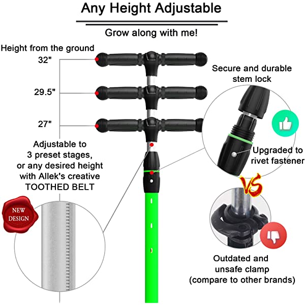 Allek Kick Scooter B03, Lean 'N Glide 3-Wheeled Push Scooter with Extra Wide PU Light-Up Wheels, Any Height Adjustable Handlebar and Strong Thick Deck for Children from 3-12yrs (Rose Pink)