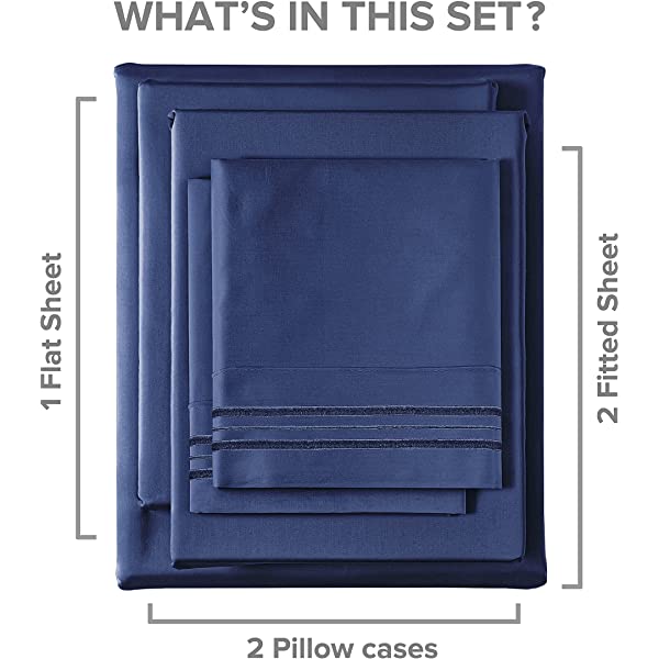 Queen Size Sheet Set - 4 Piece - Hotel Luxury Bed Sheets - Extra Soft - Deep Pockets - Easy Fit - Breathable & Cooling Sheets - Wrinkle Free - Comfy – Dark Grey Bed Sheets - Queens Sheets – 4 PC Queen Grey