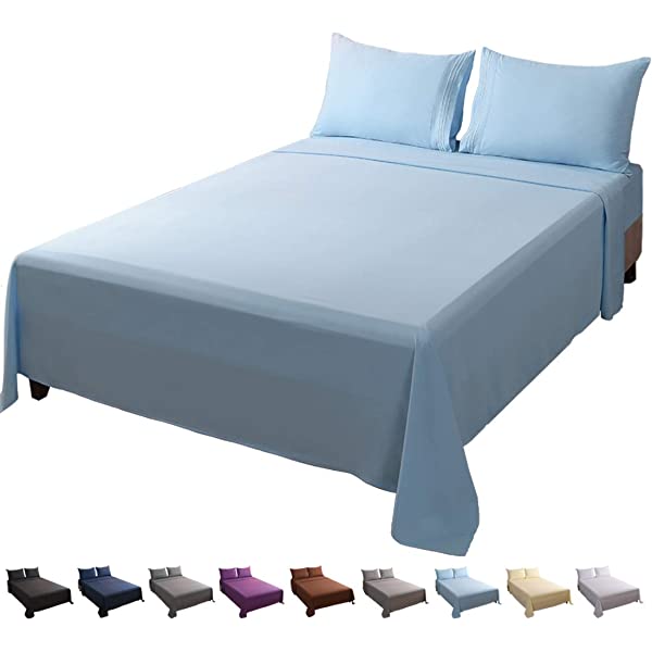 LBRO2M Bed Sheet Set Queen Size 16 Inches Deep Pocket 1800 Thread Count 100% Microfiber Sheet,Bedding Super Soft Comfortable, Cool Warm,4 Piece（Dark Grey） Dark Grey Queen