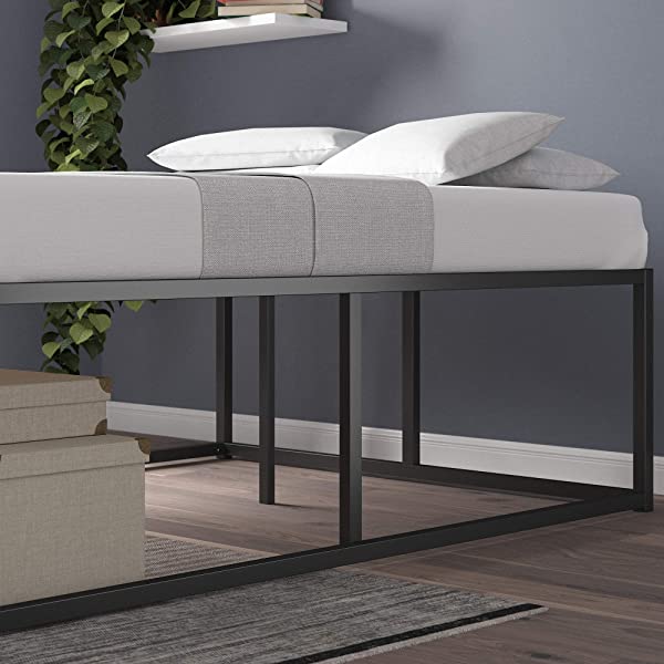 ZINUS Joseph Metal Platforma Bed Frame / Mattress Foundation / Wood Slat Support / No Box Spring Needed / Sturdy Steel Structure, Queen Queen 14 Inch