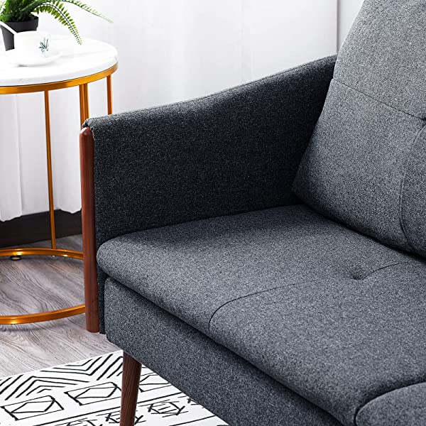 Vonanda Faux Leather Sofa Couch, Modern Tufted 3-Seater Sofa with Clean Lines and Upholstered Artificial Leather for Compact Living Space, Chestnut Brown 3-seater sofa Chestnut Brown