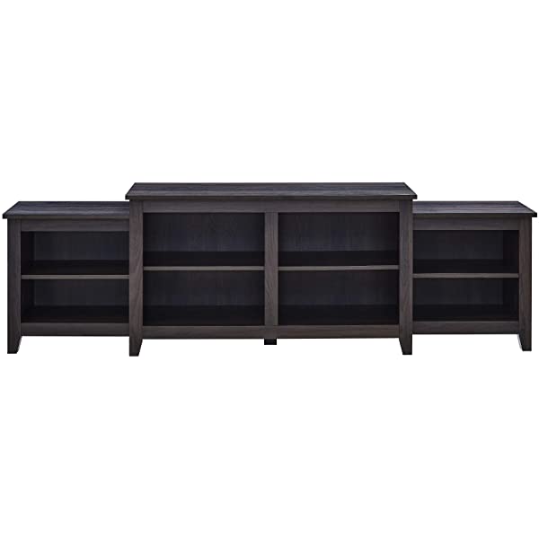 Walker Edison Wren Classic 4 Cubby TV Stand for TVs up to 65 Inches, 58 Inch, Black Black 58 InchTV Stand