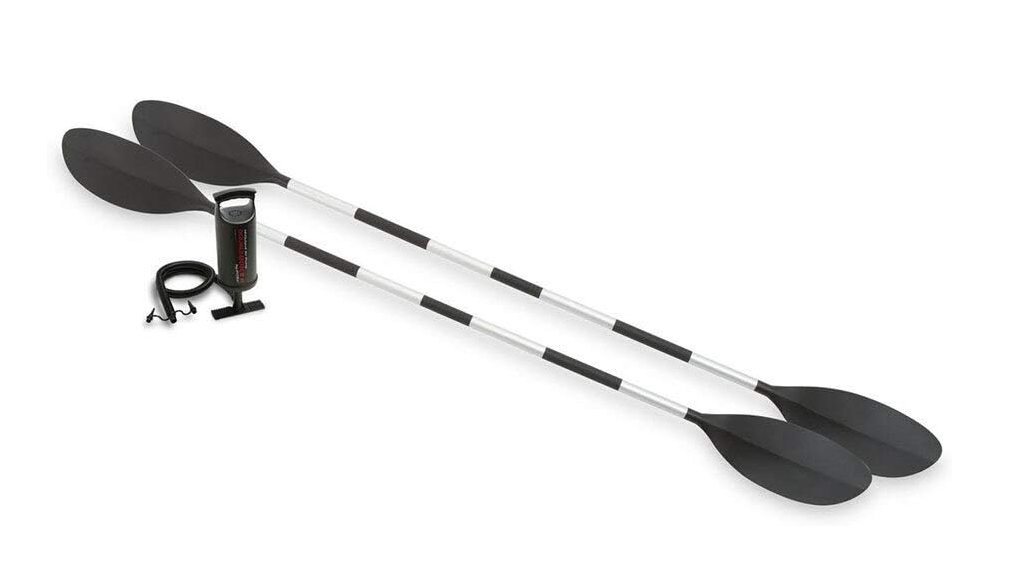 Intex Explorer K2 Kayak, 2-Person Inflatable Kayak Set with Aluminum Oars and High Output Air Pump