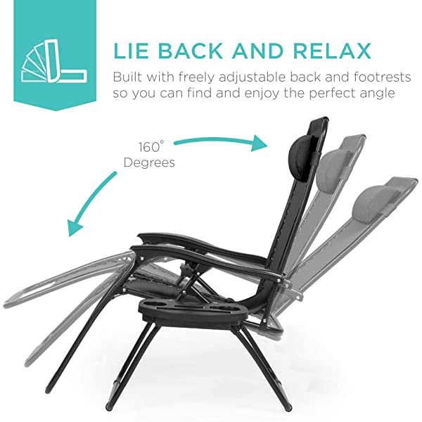 Best Choice Products Set of 2 Adjustable Steel Mesh Zero Gravity Lounge Chair Recliners w/Pillows and Cup Holder Trays - Burgundy