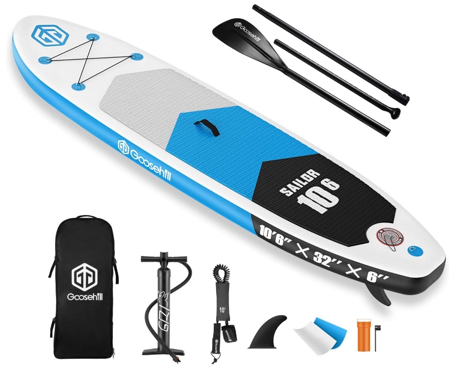 Goosehill Inflatable Stand Up Paddle Board, Premium SUP Package, 10' Long 32