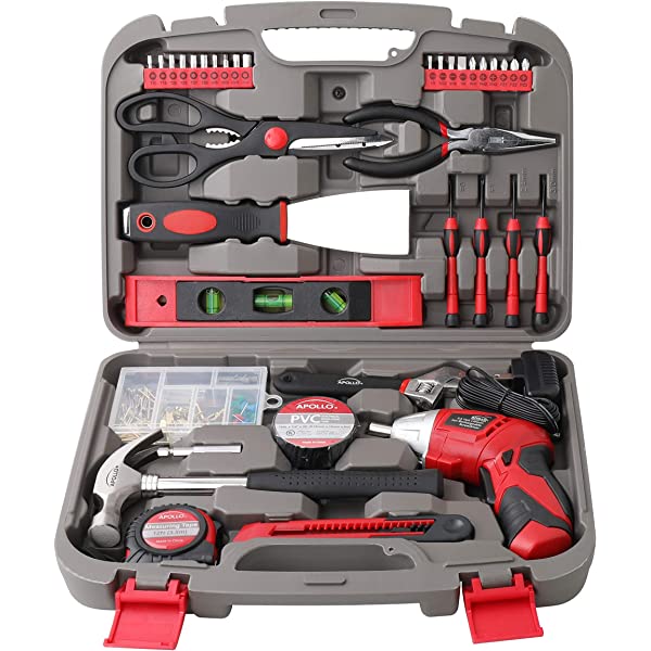 135 Piece Household Tool Kit Pink with Pivoting Dual-Angle 3.6 V Lithium-Ion Cordless Screwdriver - DT0773N1 135-Piece Tool Set Pink