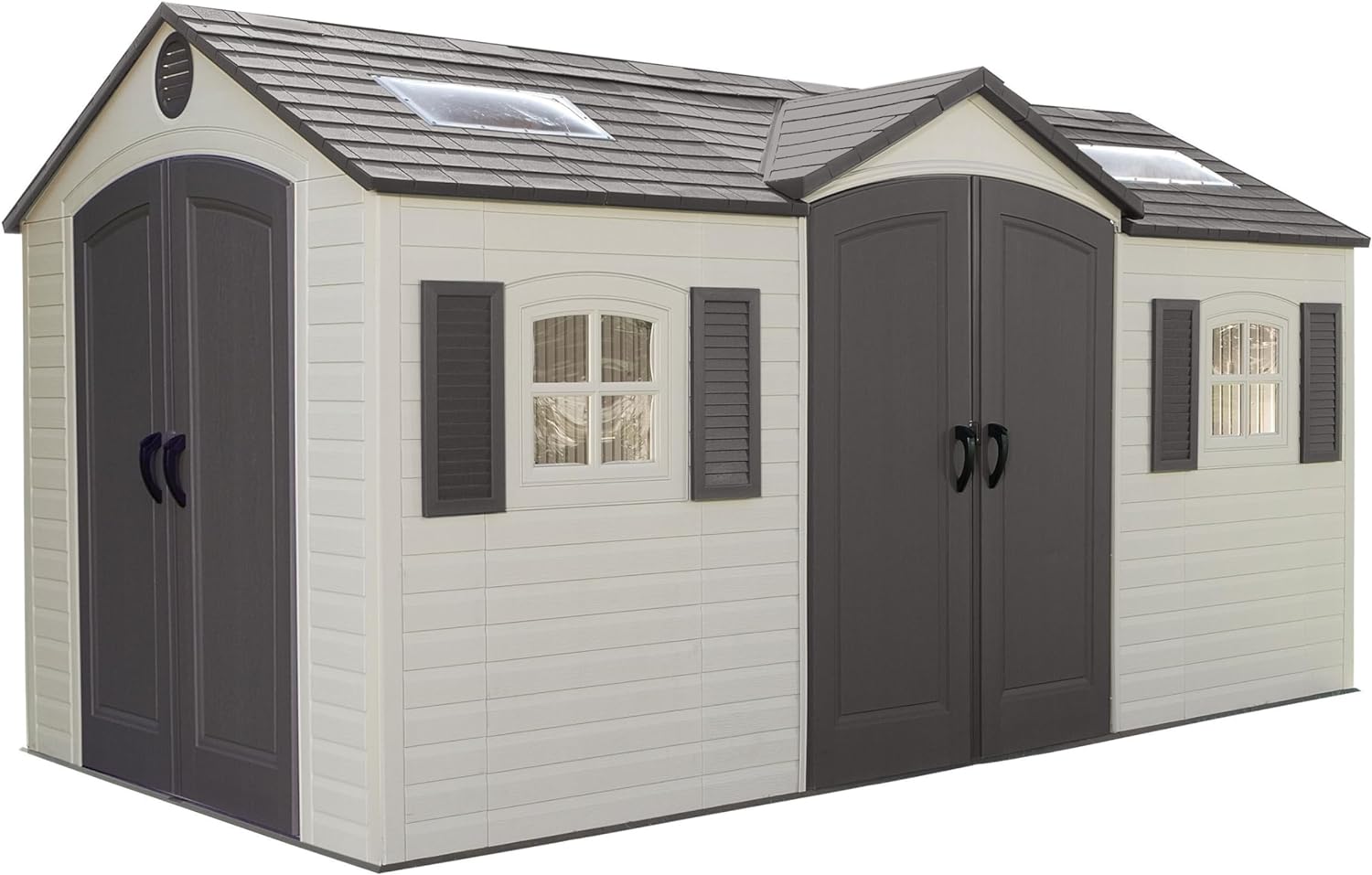 Lifetime 60079 Outdoor Storage Shed, Desert Sand, 15 x 8 ft - Double Door