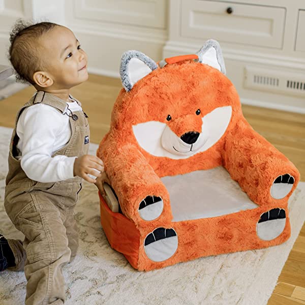 Soft Landing Fox Sweet Seats | Premium Character Chair with Carrying Handle & Side Pockets – Orange