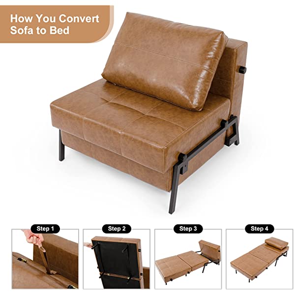 Vonanda Sofa Bed, Folding Velvet Sleeper Sofa, Modern Sleeper Chair Bed with Hidden Legs and Sturdy Frame for Small Living Space, Velvet Hunter Green