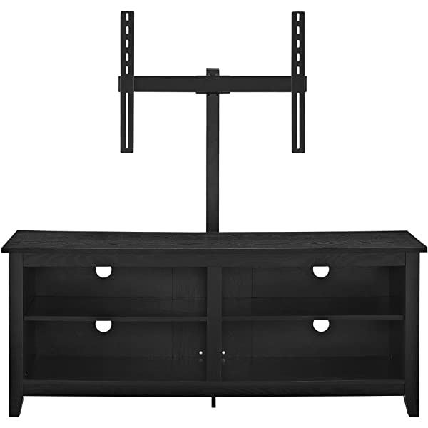 Walker Edison Wren Classic 4 Cubby TV Stand for TVs up to 65 Inches, 58 Inch, Black Black 58 InchTV Stand