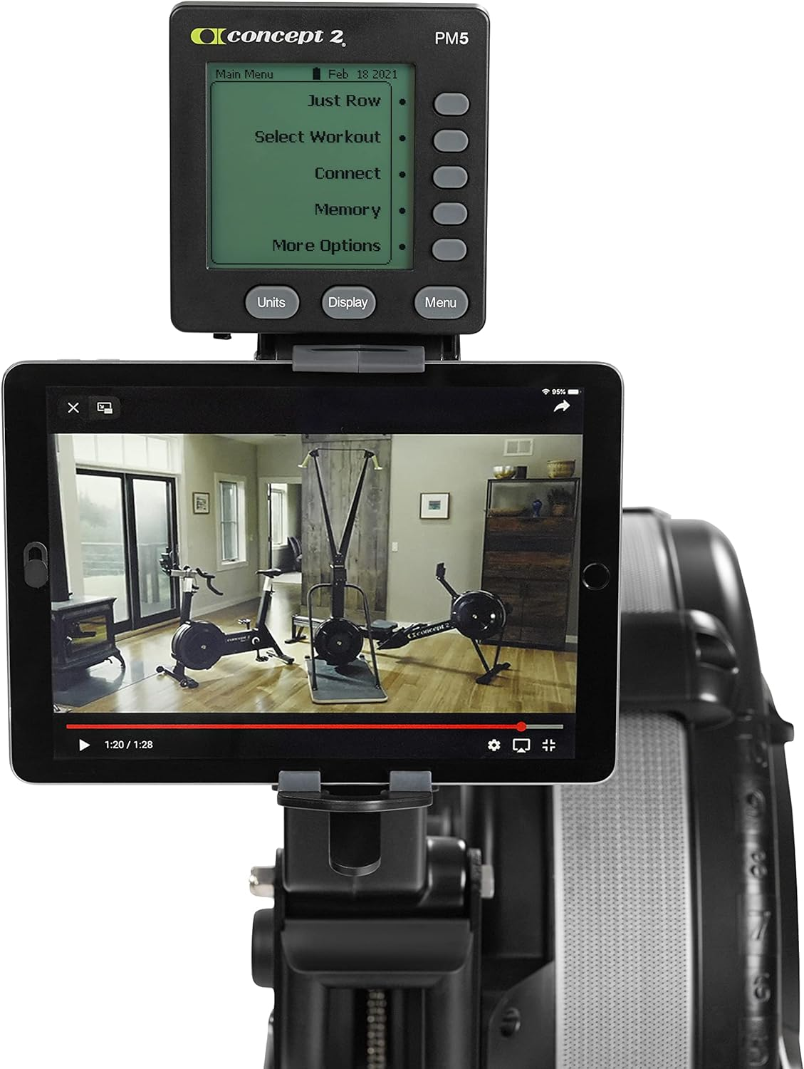 Concept2 RowErg Indoor Rowing Machine - PM5 Monitor, Device Holder, Adjustable Air Resistance, Easy Storage