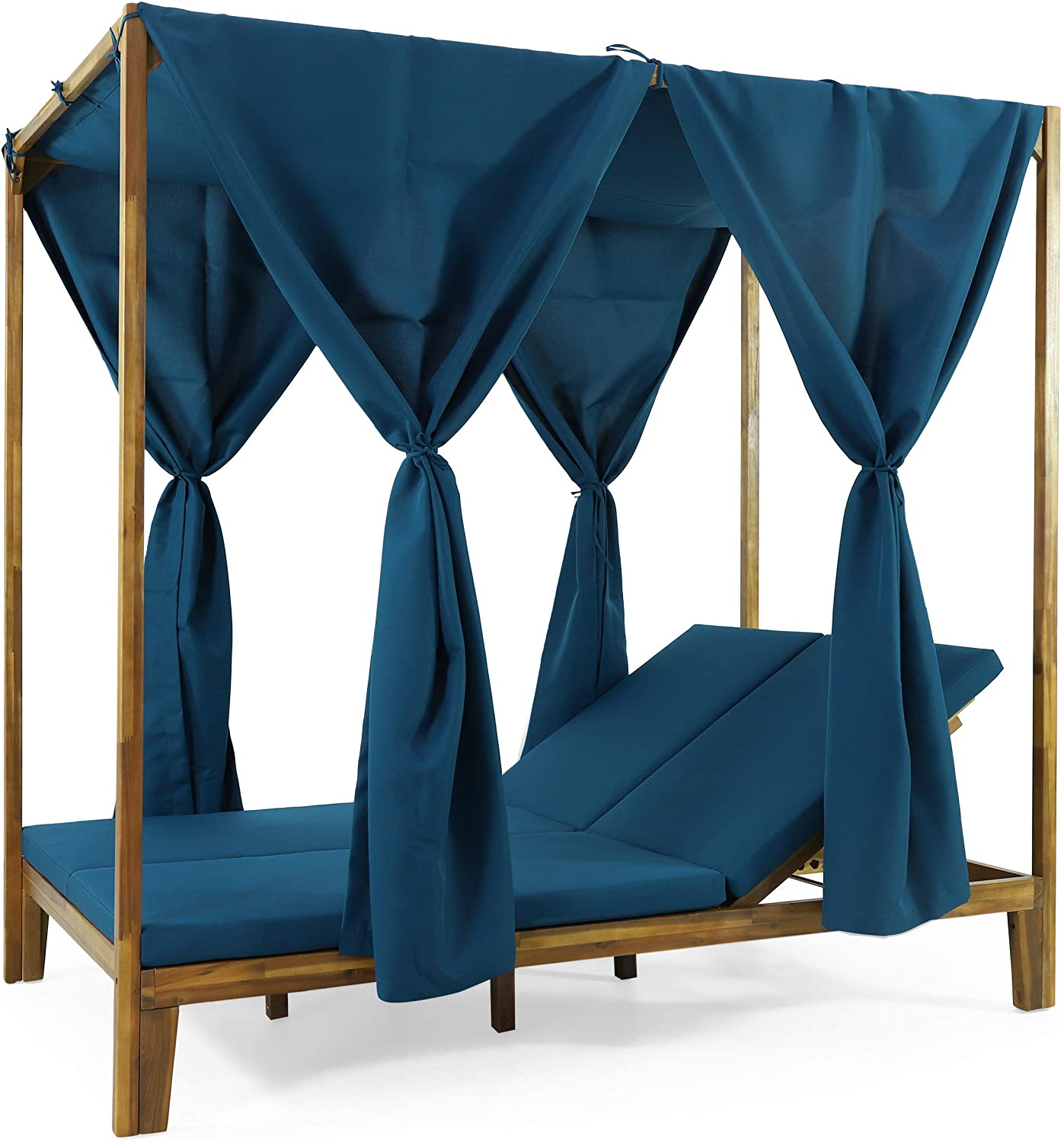 【Home&Garden】Outdoor DAYBED, Dark Grey + Teak Finish