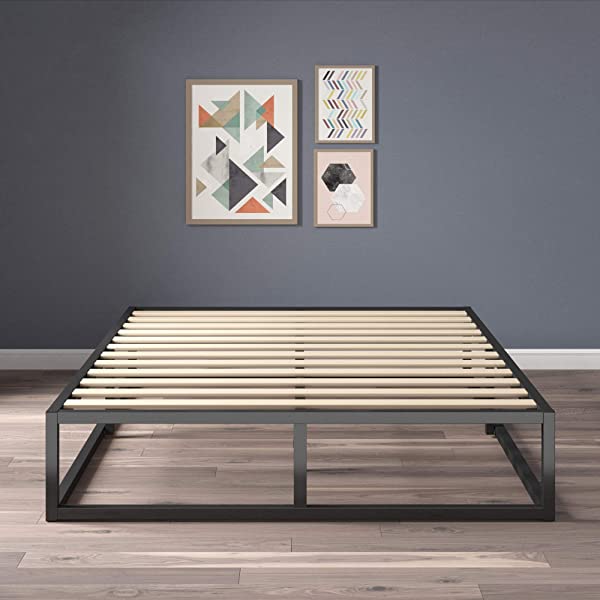 ZINUS Joseph Metal Platforma Bed Frame / Mattress Foundation / Wood Slat Support / No Box Spring Needed / Sturdy Steel Structure, Queen Queen 14 Inch