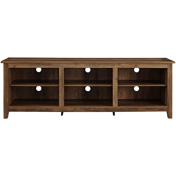 Walker Edison Wren Classic 4 Cubby TV Stand for TVs up to 65 Inches, 58 Inch, Black Black 58 InchTV Stand