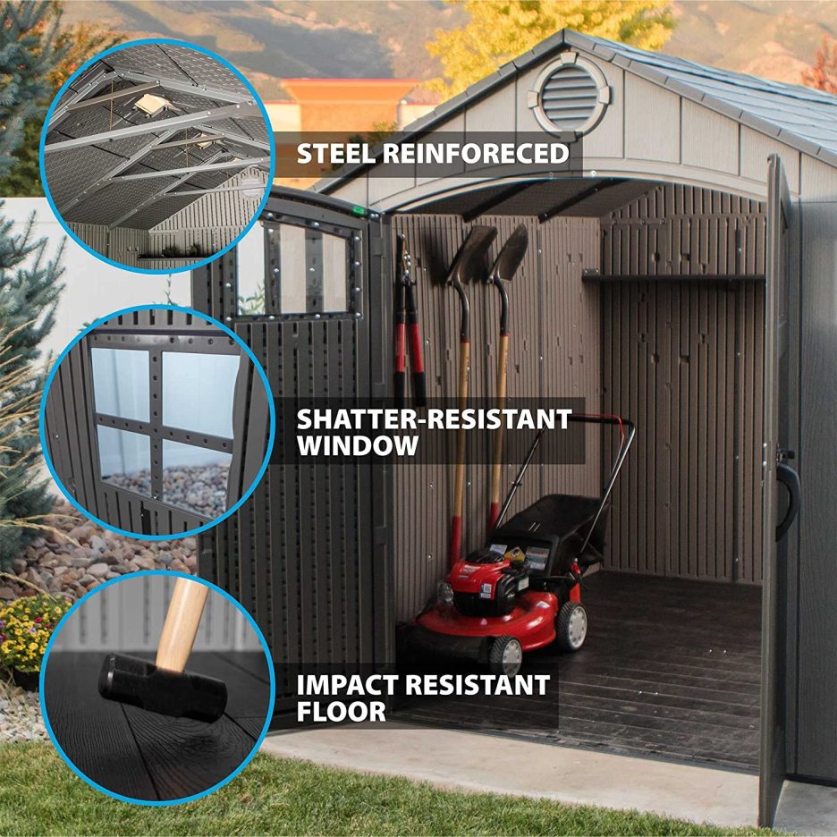 Lifetime 8 Ft. x 10 Ft. Outdoor Storage Shed Storm Dust