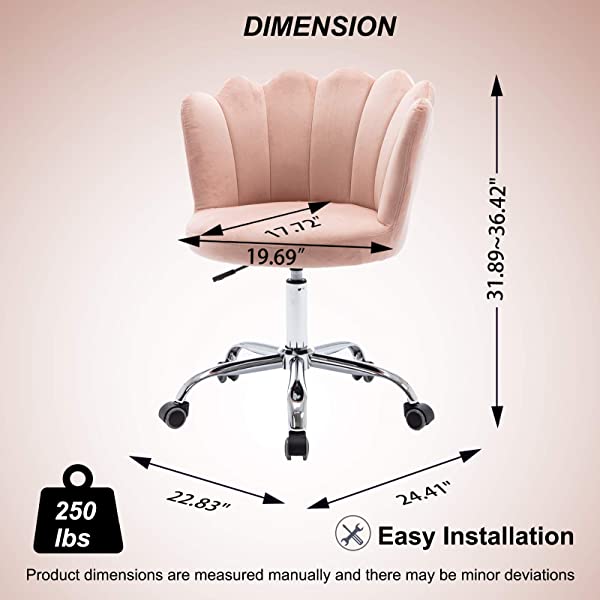 MTFY Modern Home Office Swivel Chair, Shell Desk Chair with Adjustable Height, Upholstered Ergonomic Computer Desk Chair Leisure Task Chair Accent Armchair for Office, Living Room,Bedroom (Beige)