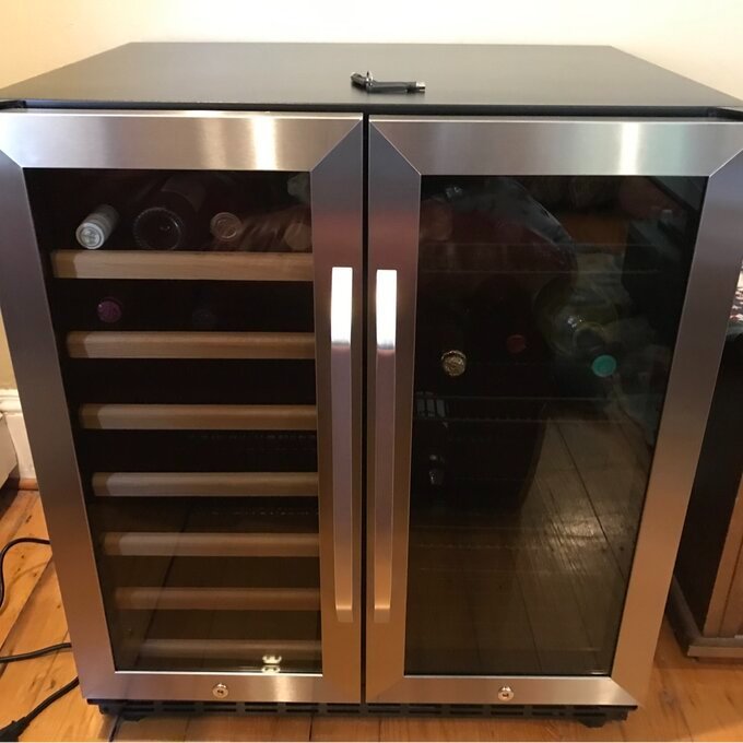33 Bottle and 70 Can Dual Zone Freestanding Wine and Beverage Refrigerator