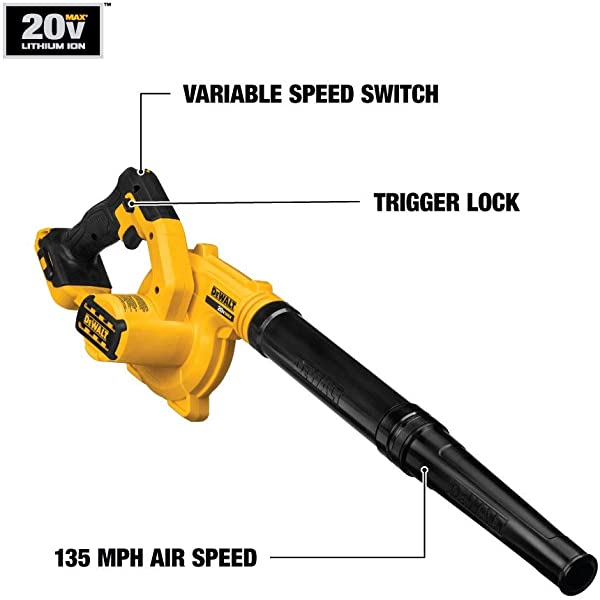 DEWALT 20V MAX Blower for Jobsite, Compact, Tool Only (DCE100B) Blower Only