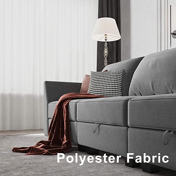 HONBAY Convertible Sectional Sofa U Shaped Couch with Reversible Chaise Modular Oversized Couch Sectional Sofa with Ottomans, Aqua Blue U Shape Sofa-1 Blue