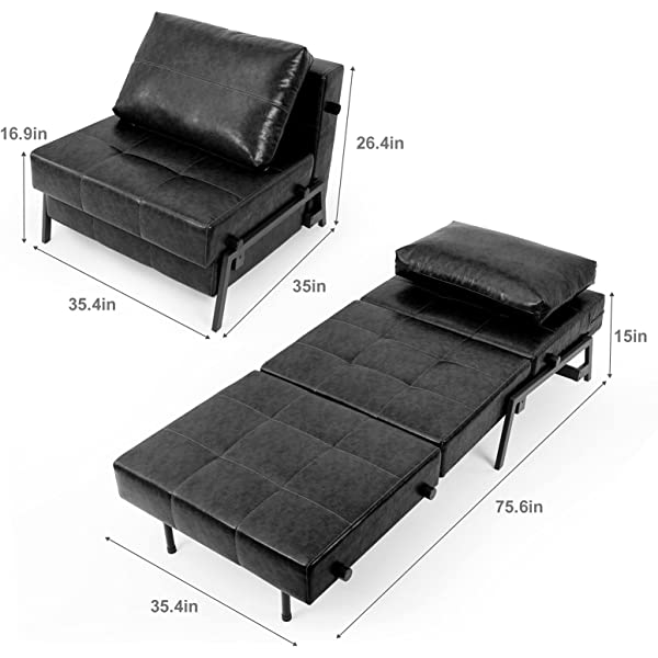 Vonanda Sofa Bed, Folding Velvet Sleeper Sofa, Modern Sleeper Chair Bed with Hidden Legs and Sturdy Frame for Small Living Space, Velvet Hunter Green