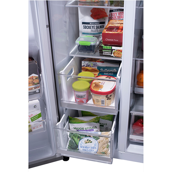 LG-27Cu. Feet Side-by-Side Smart Refrigerator with Craft Ice - Stainless Steel