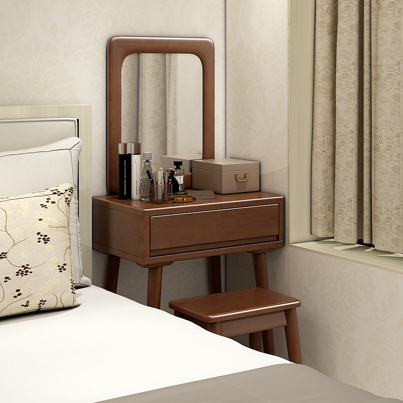 Nordic solid wood dressing table net red ins small apartment bedside dressing table bedroom modern minimalist mini dressing table
