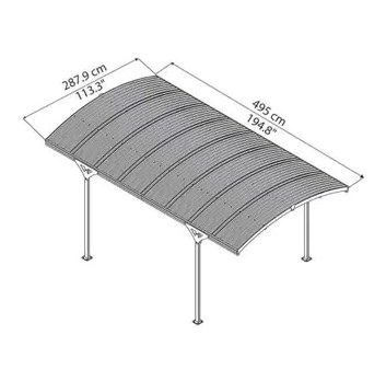 16x10 Palram Canopia Grey Carport Atlas 5000