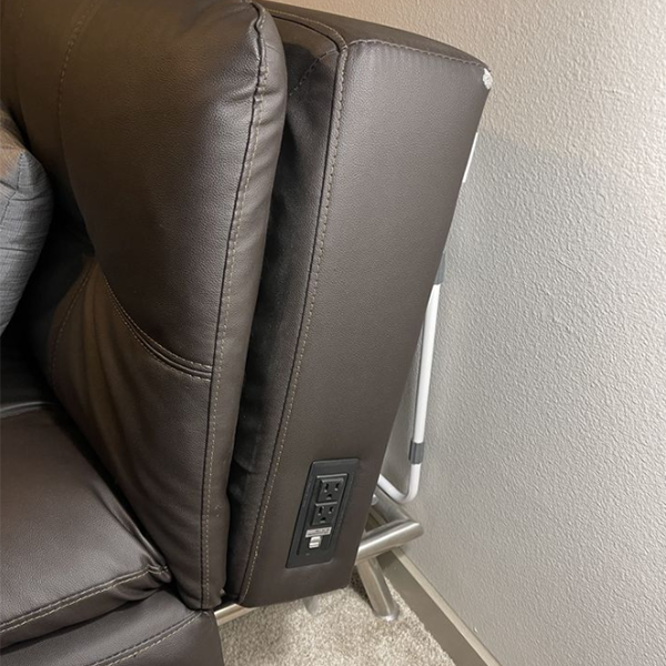 DHP Emily is bedded with chrome legs and black faux leather