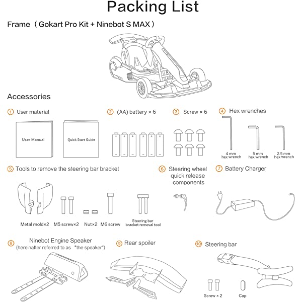 Segway Ninebot Electric GoKart Pro and Gokart Bundle, Outdoor Race Pedal Go Karting Car for Kids and Adults, Adjustable Length and Height, Ride On Toys Gokart Pro (with Ninebot S MAX)