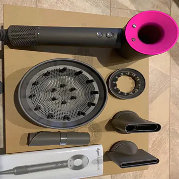 Dyson Ion Hair dryer, 1800W professional hair dryer (with powerful AC motor), anion technology, 3 hot 2 cold, 2 nozzles and 1 diffuser, ideal for family salons traveling pregnant women