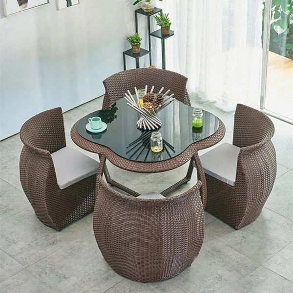5-Piece Patio Furniture Dining Room Combination For Outdoor And Indoor
