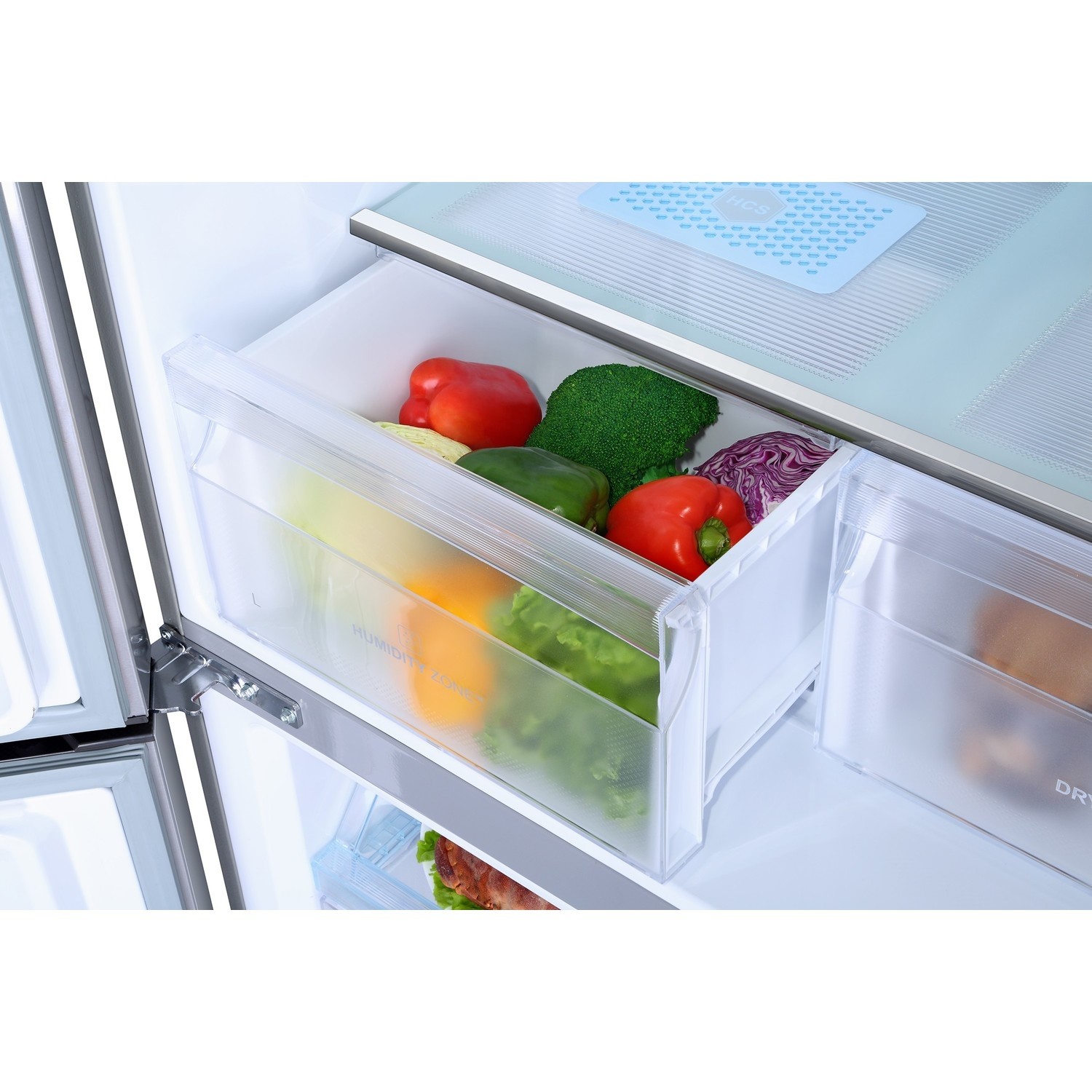 Haier 456 Litre Four Door American Fridge Freezer - Grey HTF-456DM6
